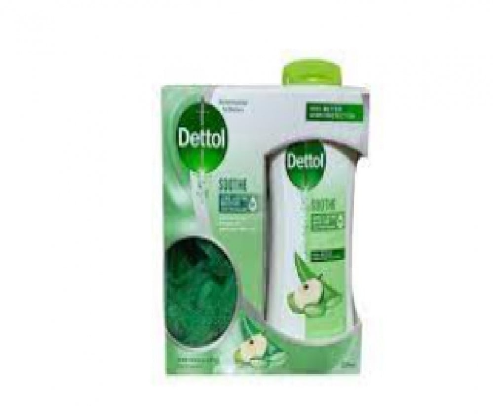 جل استحمام من ديتول بالألوفيرا والتفاح مع ليفة 250 ملجل استحمام من ديتول بالألوفيرا والتفاح مع ليفة 250 مل