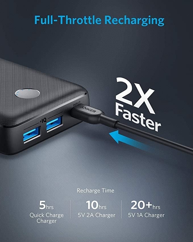 باور بانك باوركور سيليكت من انكر بسعة 20000 mAh لون اسود