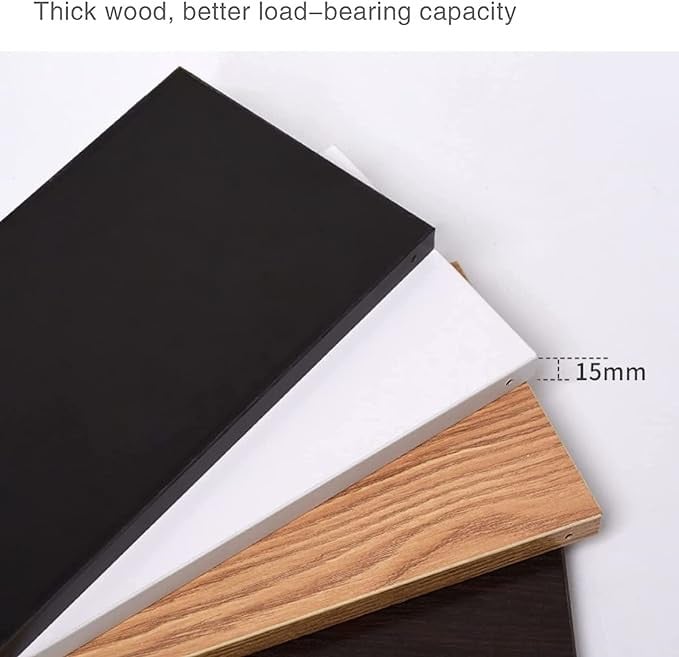 مجموعة ارفف عائمة من 3 قطع، رف حائط خشبي عائم مع دعامات معدنية، للجدار وغرفة النوم وغرفة المعيشة والحمام والنباتات (ابيض 11.8-19.7 انش)