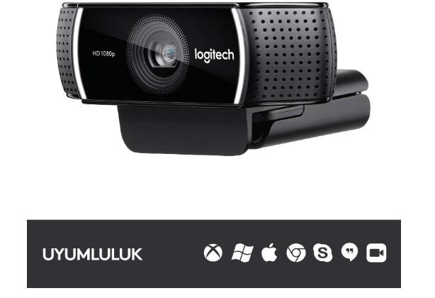 كاميرا لوجيتيك C922 برو ستريم، HD 1080P-30fps او HD 720P-60fps، نظام تدفق سريع وستيريو وتصحيح ضوء HD، تركيز تلقائي، مناسبة لليوتيوب، تويش، اكس سبليت، الكمبيوتر، Mac، اللابتوب، التابلت - اسود