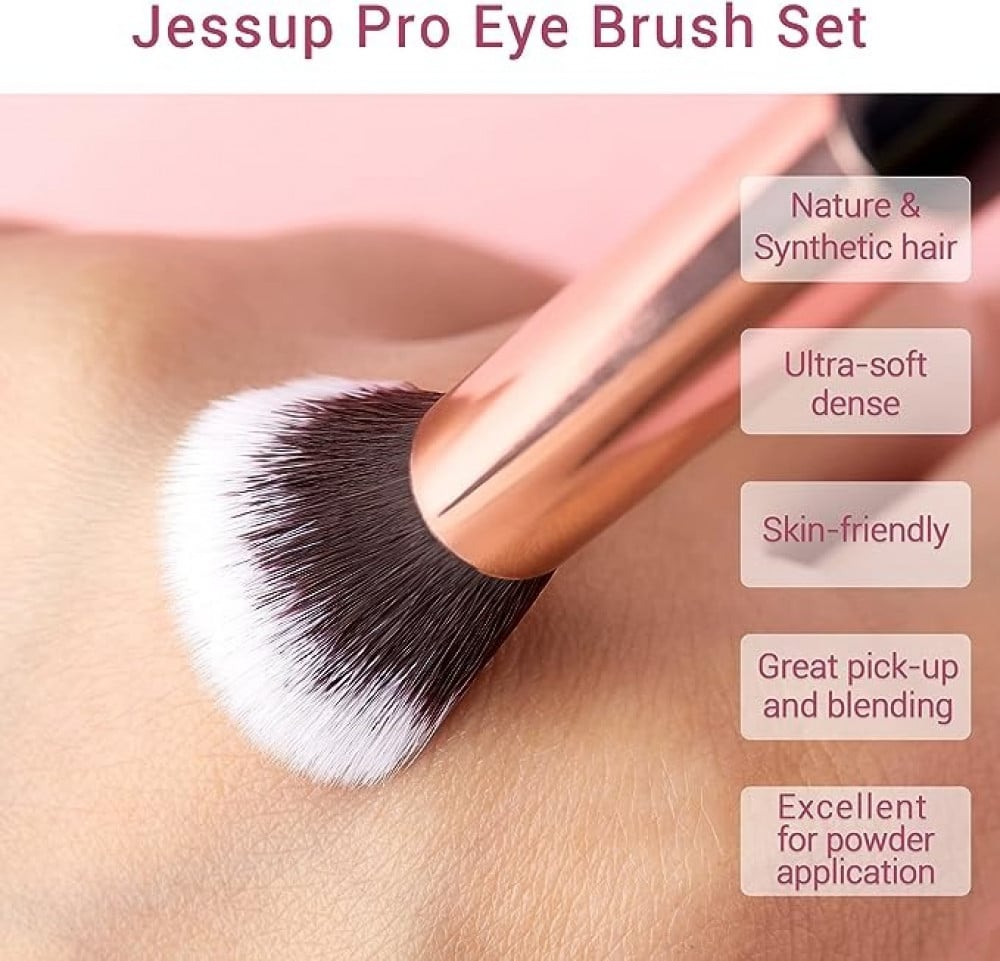 مجموعة فرش عيون من الحرمين احترافية بشعيرات صناعية 15 قطعة