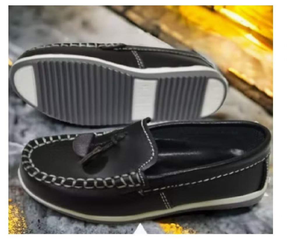 حذاء أطفال جلد طبيعي لوفر MLR-SH004 - جلد بقري وخياطة يدوية ونعل PVC