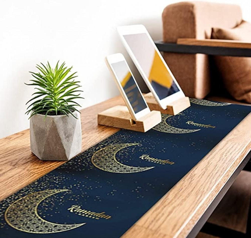 هوتس يو ايه اي مفرش طاولة عيد مبارك رمضان لتزيين طاولة الطعام والمنزل 33 180 سم