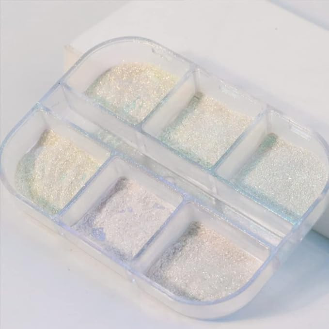 بودرة أظافر كروم لامع بتأثير شفقي 6 قطع 6 جم