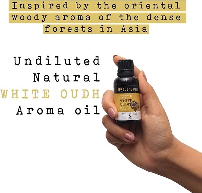 زيت عطري من SOULFLOWER برائحة العود الأبيض الهندي 30 مل