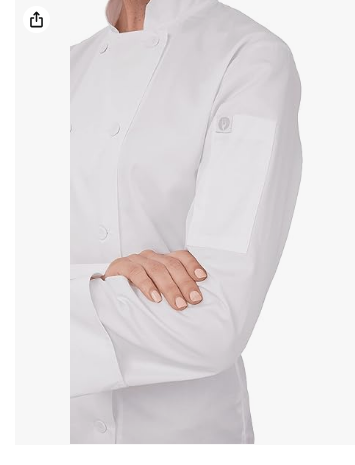 معطف شيف نسائي من Chef Works بتصميم نحيف ووزن 4.6 أونصة