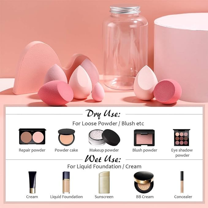 مجموعة اسفنجات مكياج من ميكنج تيك خالية من اللاتكس 7 قطع