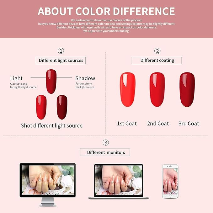 مجموعة طلاء أظافر جل من Miss Tiara بمعالجة LED ولمعان طويل 6 قطع