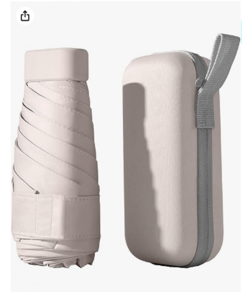 مظلة سفر صغيرة للنساء، مقاومة للرياح وقابلة للطي ومحمولة وخفيفة الوزن بتصميم صغير الحجم مع حماية بنسبة 95% من الاشعة فوق البنفسجية للشمس والمطر، تصميم جذاب