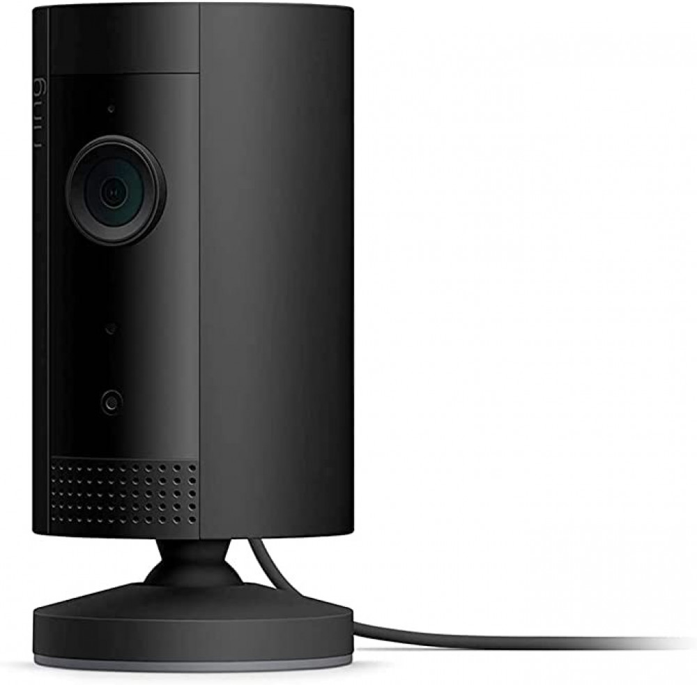 نقدم لكم الكاميرا الداخلية من Ring كاميرا مراقبة صغيرة الحجم HD مع نظام تحدث باتجاهين مع تجربة مجانية لمدة 30 يوم من خطة حماية Ring لون اسود