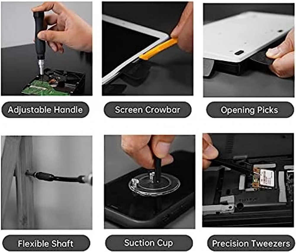 مجموعة مفكات براغي دقيقة احترافية للجوال واللابتوب مكونة من 145 قطعة، مجموعة اصلاح مع لقم مفك براغي مغناطيسية وصندوق تخزين، مناسبة للنظارات والساعات والالعاب والالكترونيات والتعديل