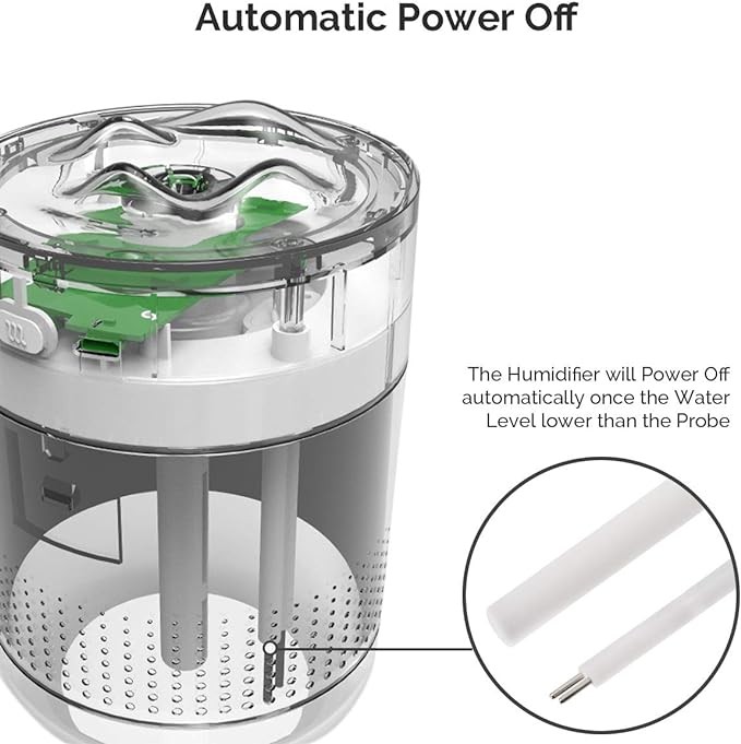 جهاز ترطيب صغير محمول، 500 مل، مرطب هواء صغير للرذاذ البارد، مرطب شخصي لسطح المكتب بمنفذ USB لغرفة نوم الاطفال والسفر والمكتب والمنزل، اغلاق تلقائي، وضعين للرذاذ، هادئ للغاية، رمادي