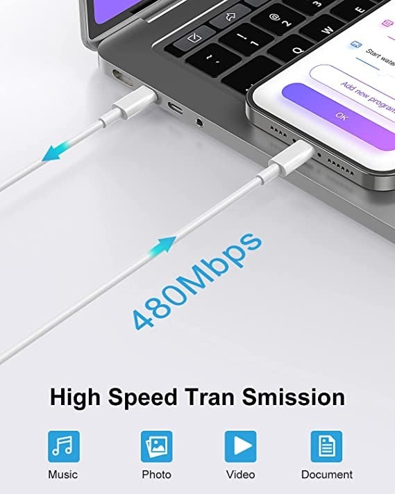 كيبل شاحن ايفون لايتنينج الى USB اصلي ومعتمد من ابل يتوافق مع ايفون 11 و11 برو و11 واكس اس ماكس واكس ار و8 و7 و6 اس و6 وبلس وايباد برو واير وميني وايبود، ابيض، 3 قطع بطول 1 متر/ 3.3 قدم