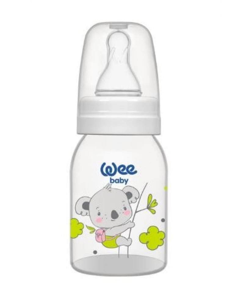 زجاجة رضاعة وي بيبي كلاسيك حلمة سيليكون وغطاء مضاد للتسرب للأطفال 06 أشهر