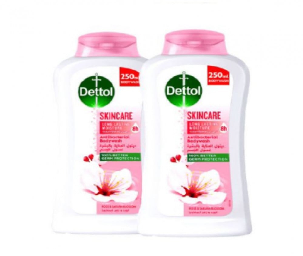 غسول جسم من Dettol للعناية بالبشرة 250 مل 2+1 مجاناً