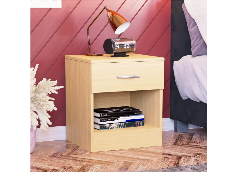 طاولة بجانب السرير فيدا ديزاينز خشبية درج واحد ورف 474036 سم