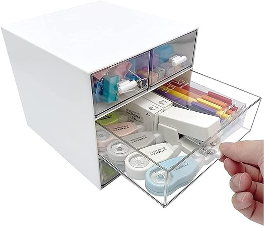 صندوق تخزين مكتبي من الميكوز بأربع أدراج شفافة 166x153x145 سم