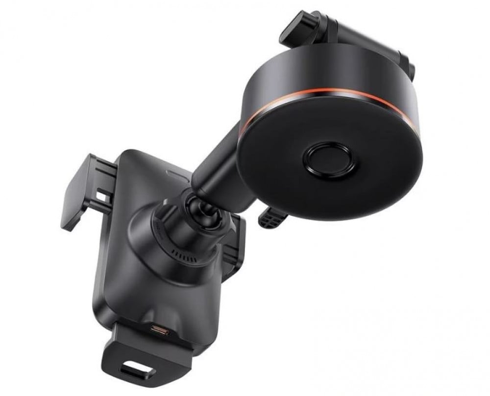 بيسوس - حامل ويسدوم شاحن سيارة كهربائي لاسلكي Qi ، 15 وات (أسود)