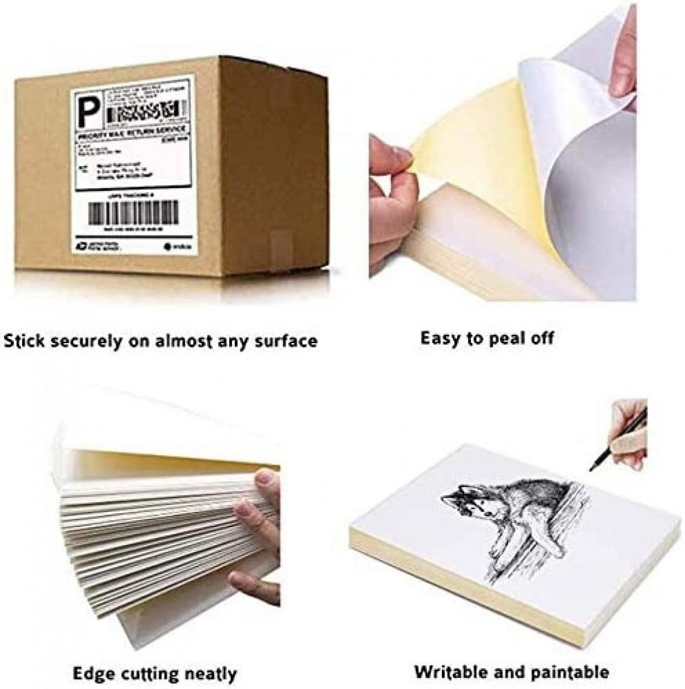 ورق لاصق بحجم ايه 4 للطابعة، 100 ورقة كرتون