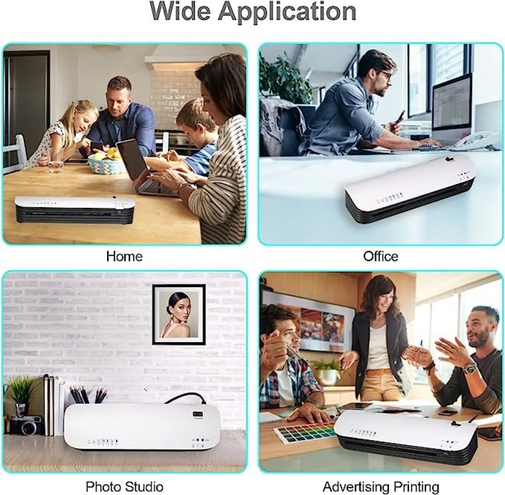 موريليان مجموعة ماكينة تغليف SL299 مقاس A4 للتغليف الساخن والبارد بنظام بكرتين مع 20 كيس تغليف وقاطع ورق دائري بزاوية وزر ABS