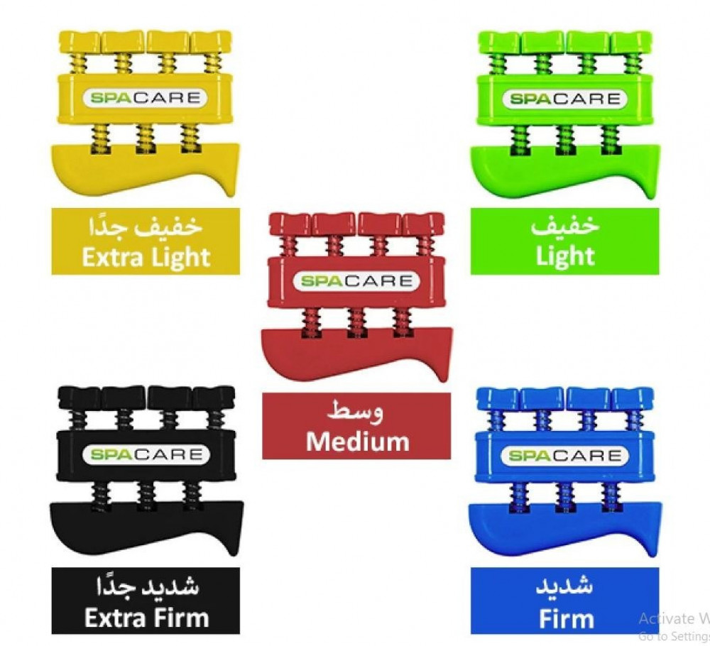 مقوي أصابع اليد سباكير | مجموعة 5 مستويات مقاومة ملونة محمولة