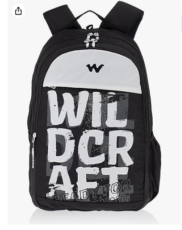 وايلد كرافت شنطة ظهر للابتوب سعة 355 لتر من فالور اسود أسود عارض