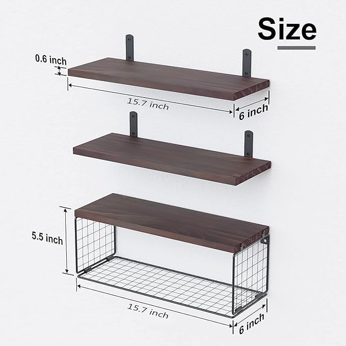 ارفف عائمة مثبتة على الحائط من الميكاكوز، سلة تخزين سلكية، ارفف حائط للحمام والمطبخ وغرفة النوم ورف تخزين، 3 طبقات، للحمام والمطبخ وغرفة النوم وغرفة المعيشة وورق المرحاض (3 طبقات)
