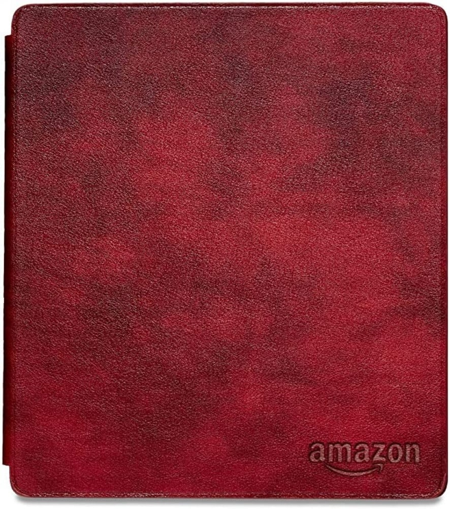 غطاء من الجلد لجهاز Kindle Oasis، بلون خمري