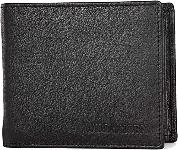 محفظة جلد طبيعي للرجال من ويلدهورن عالية الجودة بتقنية الحماية من سرقة البيانات