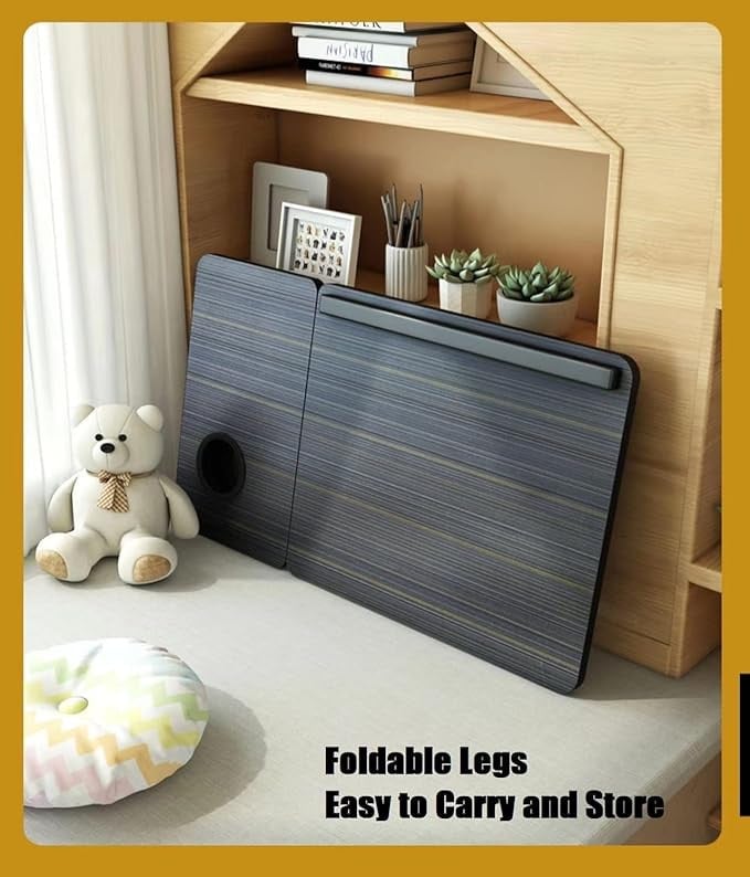 فينيسين مكتب لابتوب للاريكة والسرير، مكتب لاب توب محمول للمكتب، مكتب لابتوب صغير قابل للتعديل، طاولة سرير قابلة للطي للابتوب والكتابة، طاولة سرير مع حامل اكواب