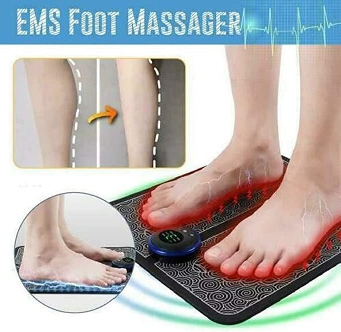 جهاز تدليك القدم EMS بتقنية تحفيز عضلي منخفض التردد محمول قابل للطي