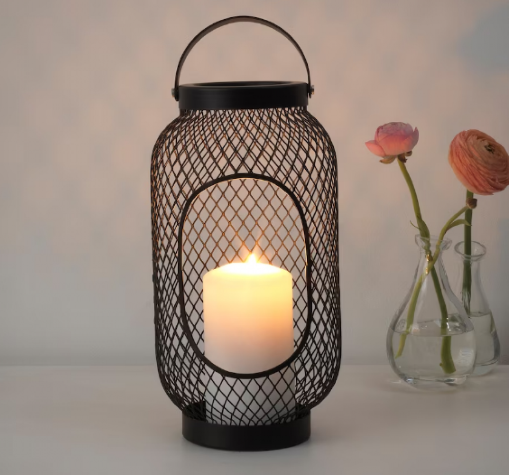 حامل شمعة أسود 36 سم