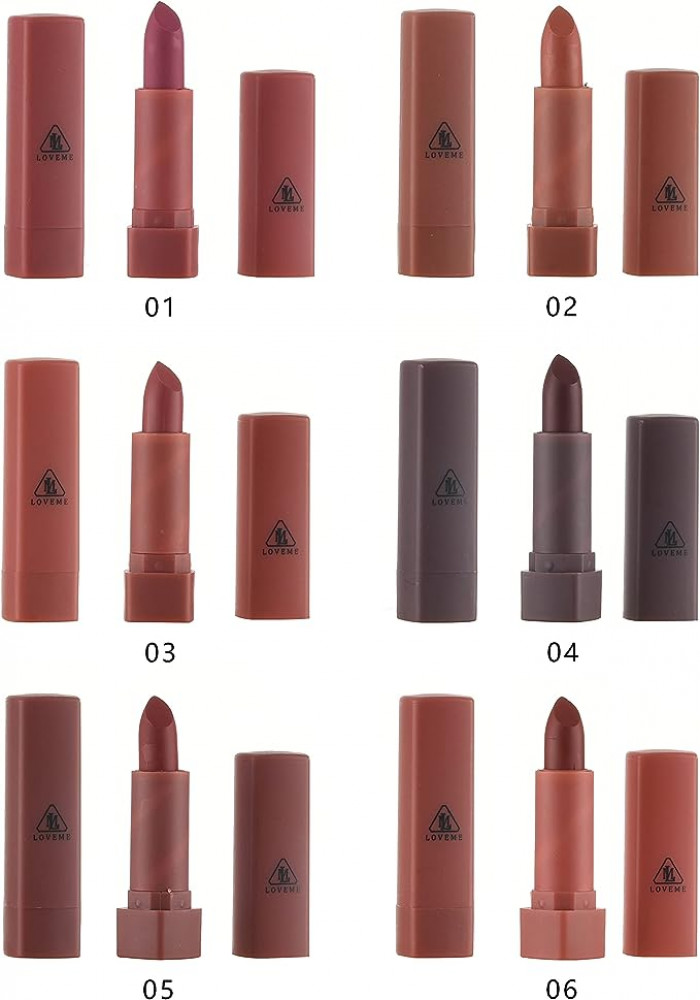 مجموعة احمر شفاه كريمي من لوف مي، 6 الوان