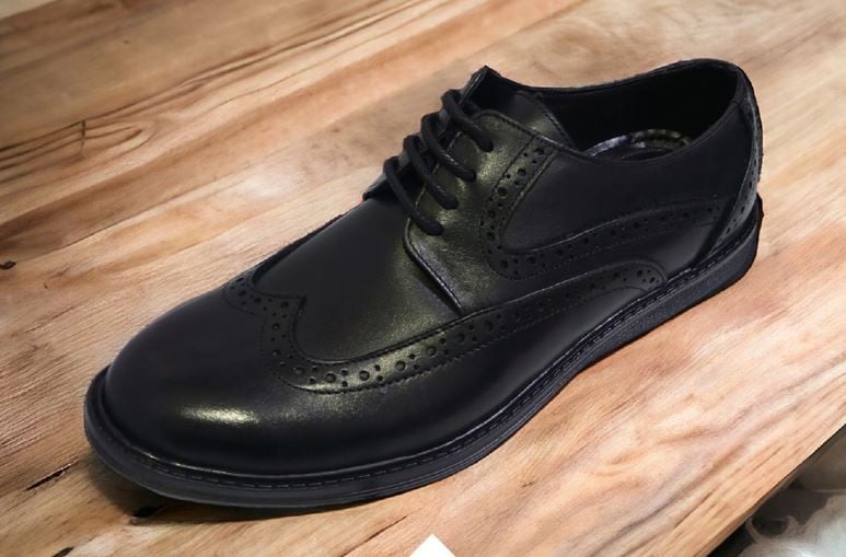 حذاء رجالي طبي MLR جلد طبيعي خياطة يدوية نعل ماص مقاس 41