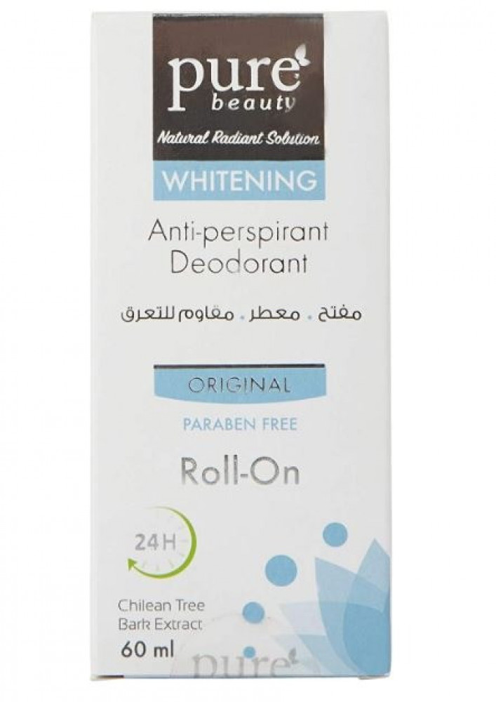 مزيل عرق رول أون من بيور بيوتي مفتيح ومقاوم للتعرق 60 مل