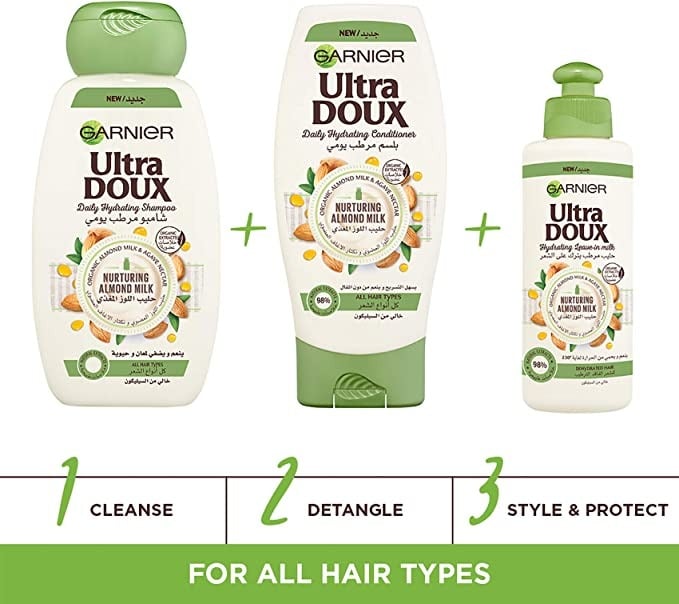 كريم مرطب للشعر من Garnier بحليب اللوز 200 مل