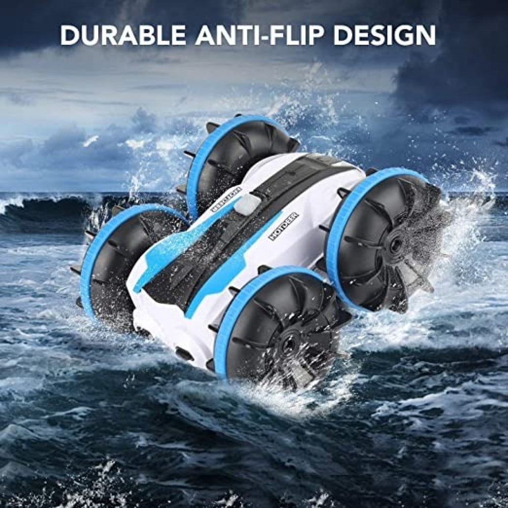 سيارة دفع رباعي وحركات بهلوانية وسباقات كهربائية برمائية تسير على الطرق الوعرة تعمل بجهاز تحكم عن بعد 2.4 جيجاهرتز بجانبين للاطفال من توبيب، سيارة مدرعة تدور وتتارجح 360 درجة وتسير على البر والبحر