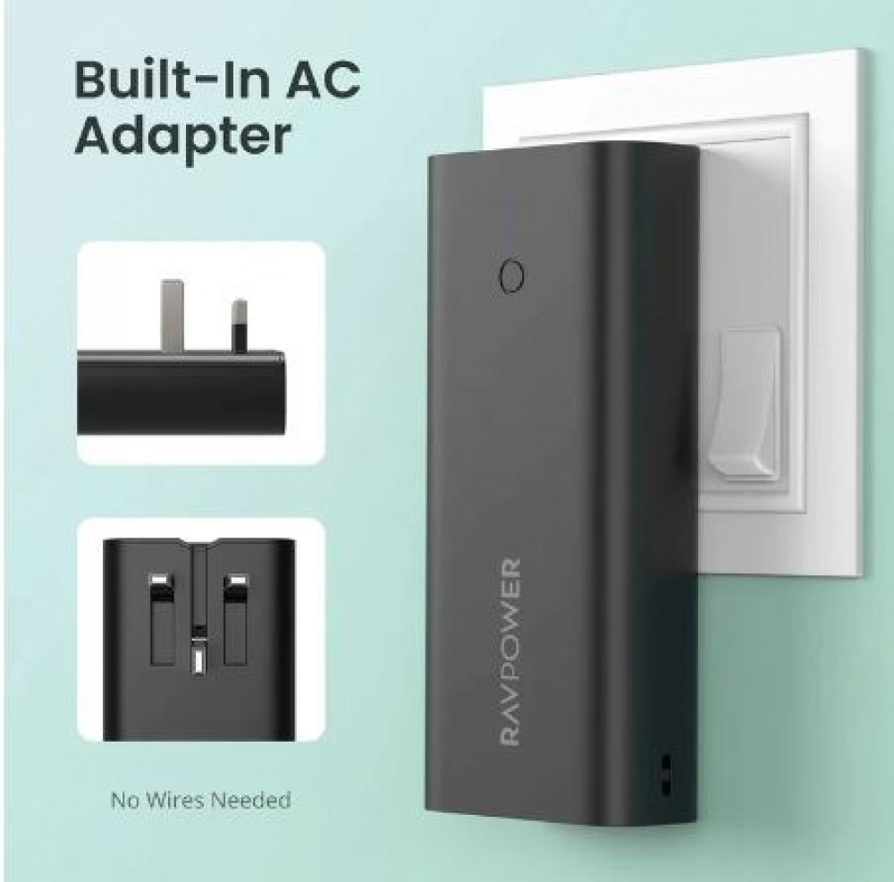 راف باورRPPB243 10000 مللي أمبير 3 منافذ مع شاحن طاقة داخلية بنكراف باورRPPB243 10000 مللي أمبير 3 منافذ مع شاحن طاقة داخلية بنك