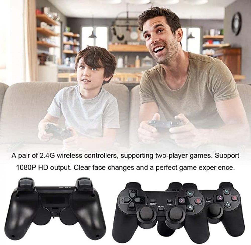 وحدة تحكم لألعاب الفيديو بدقة 4 كيه HD، أزرار تحكم لاسلكية مزدوجة 2.4 جيجا هرتز