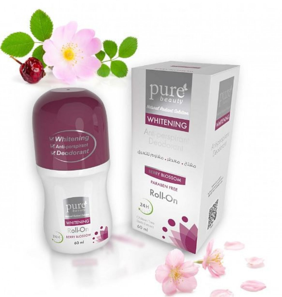 مزيل عرق رول أون من بيور بيوتي مفتيح ومقاوم للتعرق 60 مل