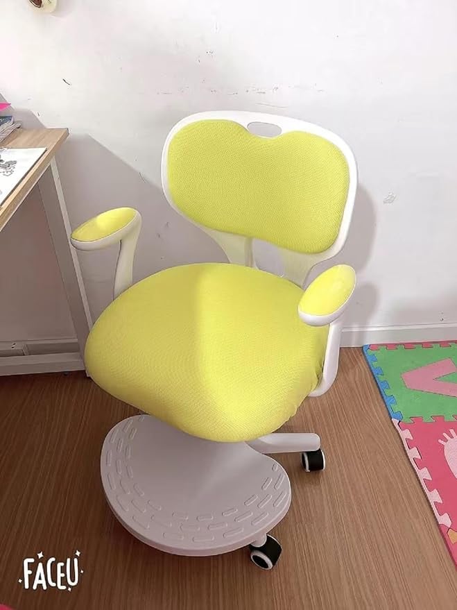 جانتينز كرسي دراسة قابل للتعديل للجلوس الصحيح، كرسي تعلم اصفر