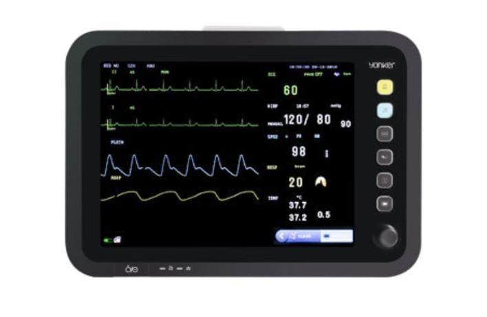 جهاز مراقبة المريض يونكر YK-8000C مع استاند أصلي مناسب للمستشفيات والمستوصفات