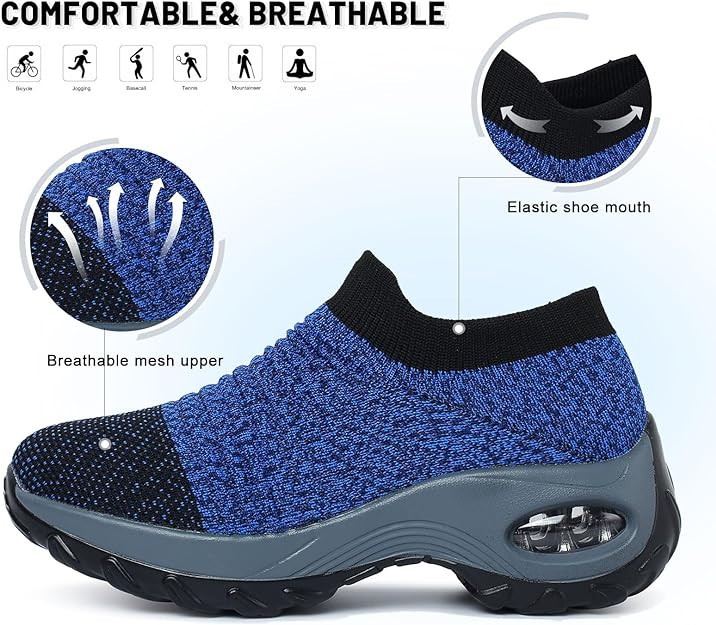 سيكت حذاء جري رياضي عصري للنساء للتنس والرياضة والمشي واللياقة البدنية سهل الارتداء وخفيف الوزن