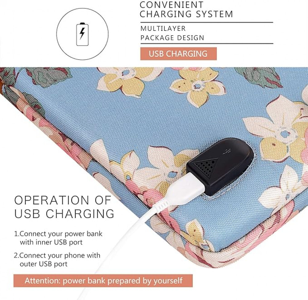 دوميسو حافظة لاب توب مقاومة للماء مقاس 15.6 انش مع منفذ شحن USB وفتحة سماعة راس لاجهزة اللابتوب مقاس 15.6 انش / ابل / ايديا باد / ايسر اسباير E15 / اتش بي انفي 15 / ديل، ازرق