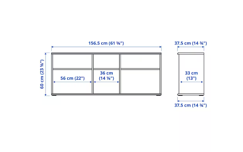 SKRUVBY مجموعة تخزين تلفزيون, أسود-أزرق, 216x38x140 سم