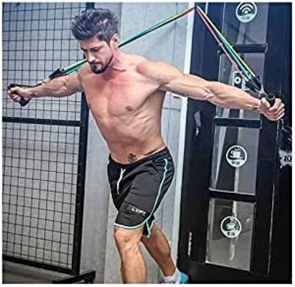 طقم أحزمة مقاومة للتمارين 11 قطعة | حلقية واسطوانية محمولة