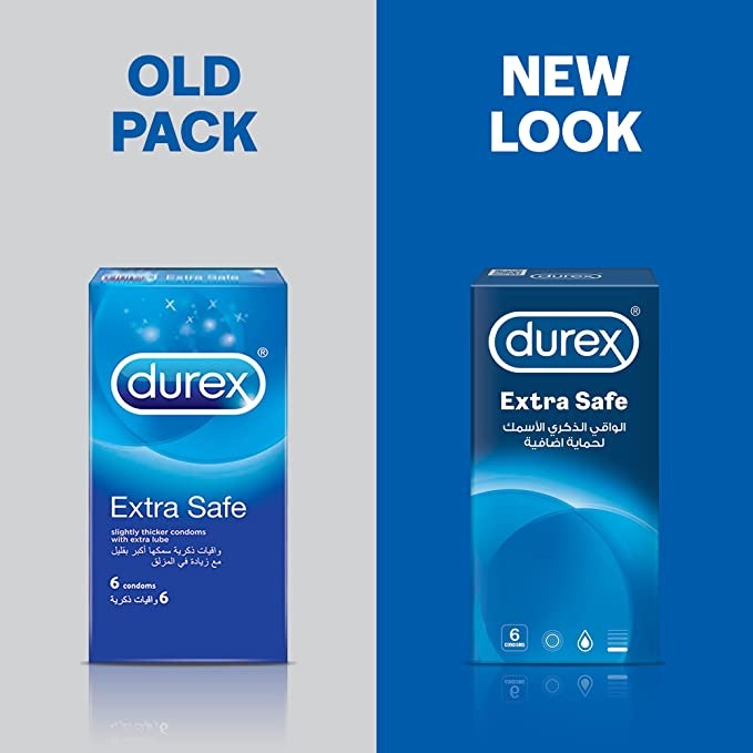 واقي ذكري من ديوركس (Durex) بمزلقات أكثر اكسترا سيف 6 قطعة