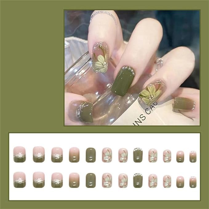 اظافر صناعية فرنسية قصيرة من جنيريك جل ناعم لامع 24 قطعة