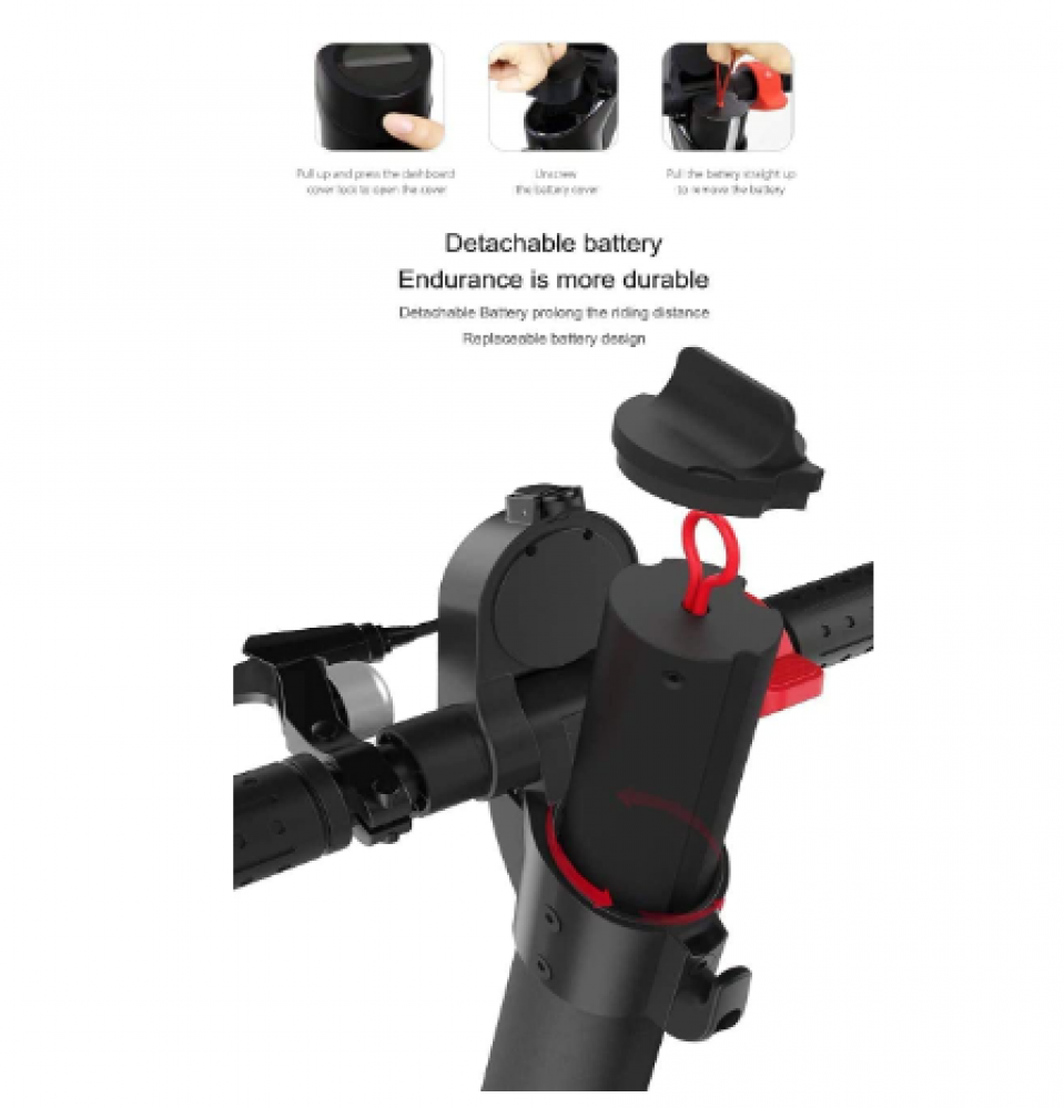 سكوتر ركل M365 برو من كروني مع تطبيق، سكوتر كهربائي 8.5 انش بلون رمادي داكن