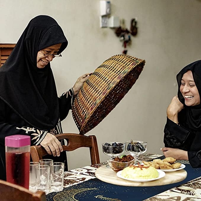 هوتس يو ايه اي مفرش طاولة عيد مبارك رمضان لتزيين طاولة الطعام والمنزل 33 180 سم
